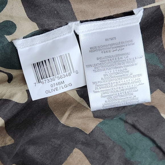 BCBGMaxAzria Olive 100% Leather Moto Biker Leather Jacket Women's Size Large - Picture 9 of 9